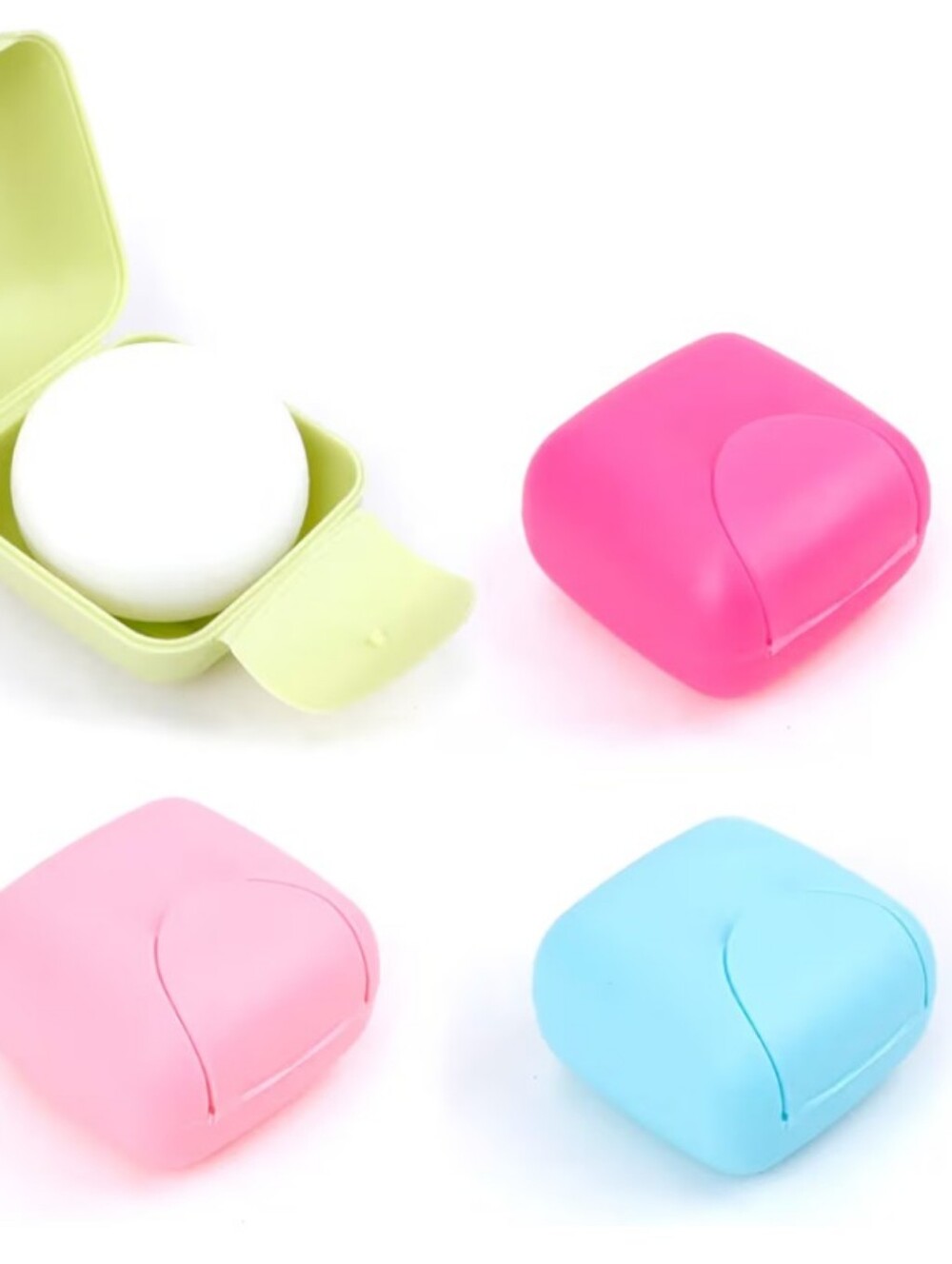 Travel Soap Case Set of 4 Colors  Pink Green Blue Light Pink New on Boxes